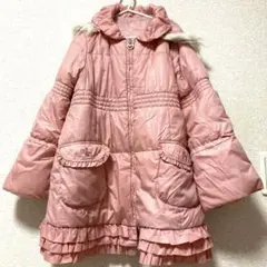 エニィファムanyfam定番ピンクダウンコート140サイズ