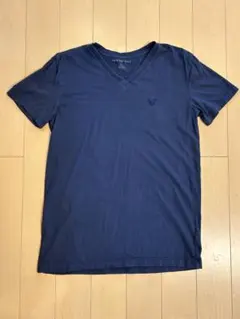 アメリカンイーグル メンズ Vネック Tシャツ ネイビー Sサイズ 紺 半袖のサムネイル
