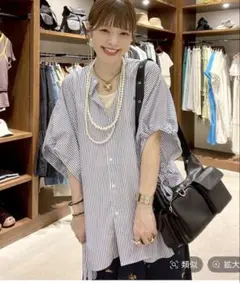 ケアイージーコタットチュニックシャツ ストライプ70 niko and ...