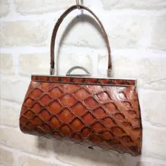 ☆センザンコウ【穿山甲】ハンドバッグ ブラウン系 極美品 珍品 希少 