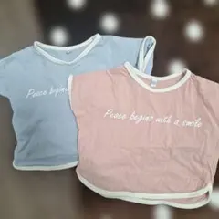 ベビーキッズ　半袖Tシャツ　色違い２点セット　80cm
