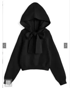 フード付きリボンニットトップス[an1925]