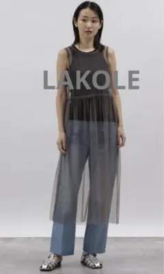 LAKOLE ❣️グレー チュール キャミワンピースのサムネイル