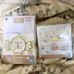 一番くじ ポケピース　ハギレ風メモパッド ポケモン 2点セット ワッペンチャーム