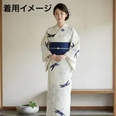 東レ セオ‪α‬ ゆめかんざし 反物 457 縞 ストライプ 青 白 浴衣 着物 