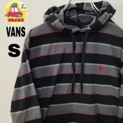 usa古着 VANS ロンTフード付き　S　ブラック　グレー