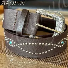 ウエスタンベルト スタッズ 古着 アメカジ y2k HTC ヴィンテージ　茶