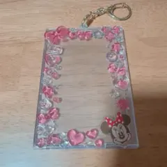 ディズニー シークレットカードホルダー ミニー 硬質 クリア ぷっくりデコ