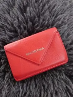 BALENCIAGA ペーパーミニウォレット 三つ折り財布 レッドのサムネイル