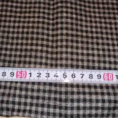 419 チェック柄綿生地 黒とベージュ 約145✕146cm