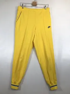 70s 80s ナイキ トラックパンツ ジャージパンツ イエロー メンズLサイズ