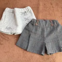 チェック柄ハーフパンツ 2点セット