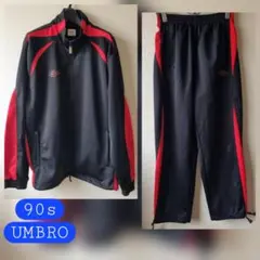AP0716ヴィンテージ 90年代 アンブロ トラックスーツ ブラック＆レッドL