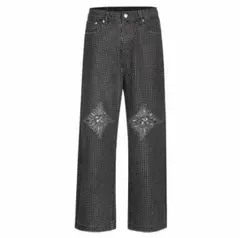 新品タグ付き】ZARA TRF BAGGY ラインストーンデニムパンツ 40 - メルカリ