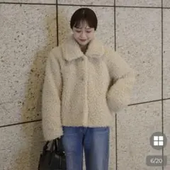 韓国nugu may omayu ファークロップドジャケット