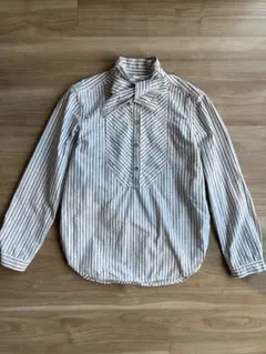 バナナリパブリック　バナリパ　オーバー　ストライプ　ボウタイ　シャツ　ブラウス