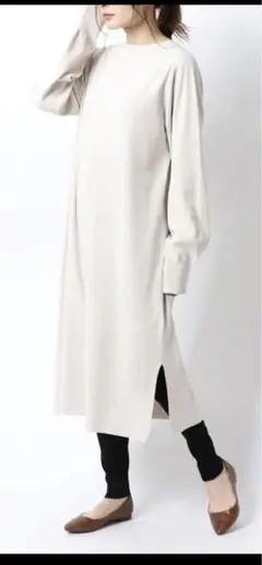 Mila Owen バックレースアップニットロングワンピース