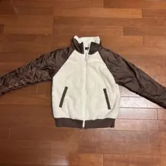 COMME CA DU MODE 子供用フリースジャケット ブラウン ホワイト