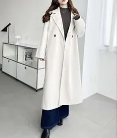 アイボリー ロングコート Mサイズ
