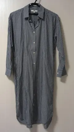 【ユニクロ】ストライプ ロングシャツワンピース Sサイズ
