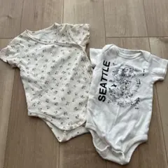 花柄・SEATTLEロンパース2点セット