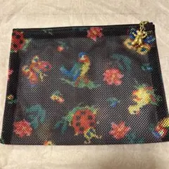 フェイラー　メッシュポーチ　ハイジ柄　M size ブラック