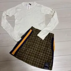 2点セット　新品　ラブトキ　ニット　160 チェック　スカート　150