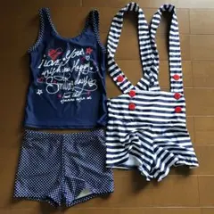水着 女の子　3点セット　140cm