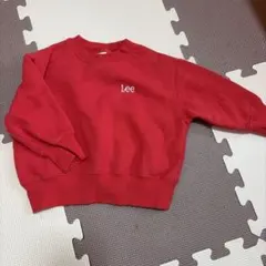 Lee キッズ トレーナー レッド ロゴ刺繍 裏起毛 80cm