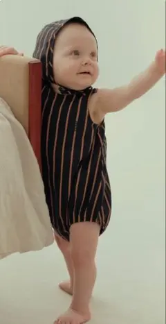 Sleeveless Rompers (Navy Stripe)