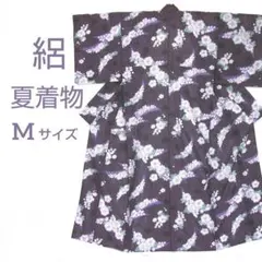 着物 訪問着 夏着物 絽 Mサイズ 洗える着物 紫
