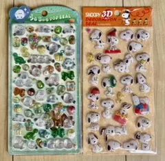 【正規品】うるちゅるシール　シマエナガ　3Dデコレーションシール　スヌーピーなど