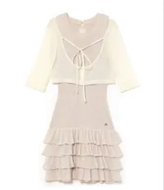 ANDMARY sophia frill set dress beige - メルカリ