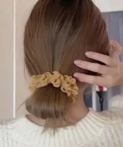 秋色】LETICIA レチシア エッグ ナイロンシュシュ ダークブラウン