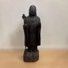 観音菩薩像 石調グレー 高さ約30cm 重量2.28kg 仏像 置物 作家印あり