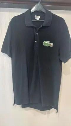 LACOSTE ブラック ポロシャツ サイズ5 ラコステ　ビックロゴ