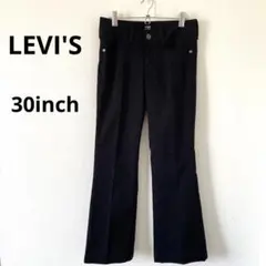 LEVI'S カジュアルパンツ ストレート ブラック ストレッチ レディース