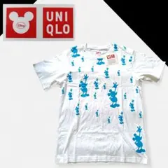 【新品タグ付】ユニクロ UT ミッキーマウス 総柄 Tシャツ ディズニー 白 青