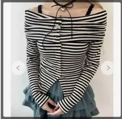 【新品未使用】Philly ボーダーオフショルトップス