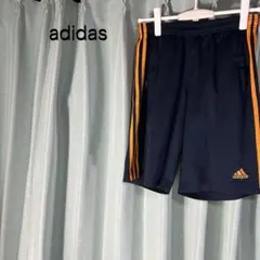 adidas ネイビー ハーフパンツ 160 3本ライン アウトドア シンプル