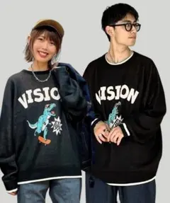 [美品]VISION STREET WEAR スウエットニット生地