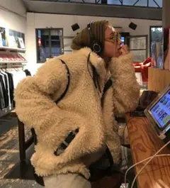 【桃坂ナナ着用】EVRIS❤️ベルテッドボアブルゾン