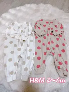 H&M 水玉ロンパース 4〜6m 2点セット