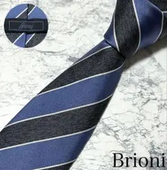 Brioni ネクタイ レジメンタル ブルー系 光沢のサムネイル