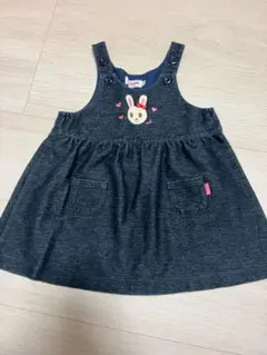 miki house デニム風ジャンパースカート