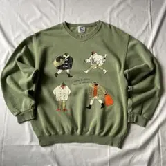 希少 00s スウェット レトロ グリーン vintage グランジ 古着 レア