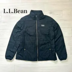 L.L.Bean 中綿ジャケット ブラック ロゴ L 軽量 アウター 防寒 古着