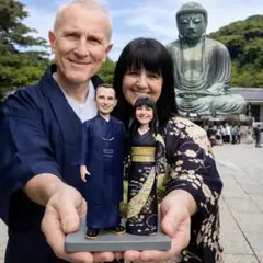 似顔絵オーダー 金婚式祝い 夫婦ペア人形