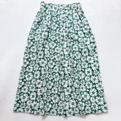 【新品タグ付き】ラトータリテ フラワープリントタックスカート グリーン 38 夏のサムネイル