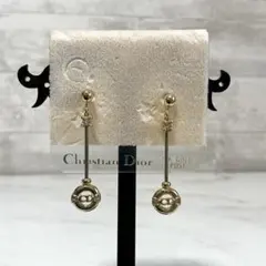 美品　Christian Dior ピアス CDロゴ ゴールド ロングピアス
